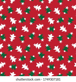 Christmas Red Holiday seamless pattern background for website graphics, fashion textiles