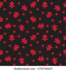 Christmas Red Holiday seamless pattern background for website graphics, fashion textiles