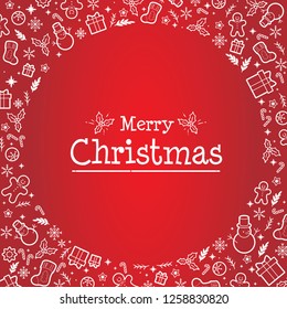 Christmas red invitation cards. Vector illustration.