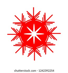Christmas red item.Snowflake icon.Vector.