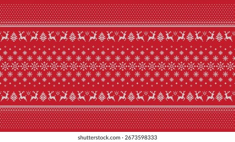 Navidades Red Knitting - Patrón de Vector bordado