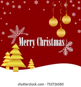 Christmas red light vector background. Merry Christmas message label Greeting card design or invitation and holidays wishes.