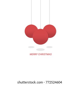 Christmas red lights in white background for celebration, party cover card. Minimal style vector illustration.