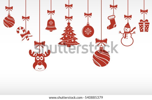 クリスマスの赤い飾りがぶら下がっている メリーのクリスマスベクター画像の背景 のベクター画像素材 ロイヤリティフリー