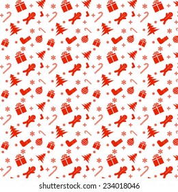 Christmas red pattern on white background