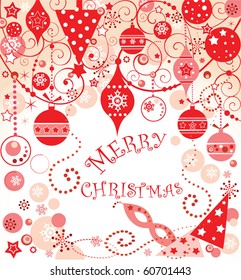 Christmas red postcard