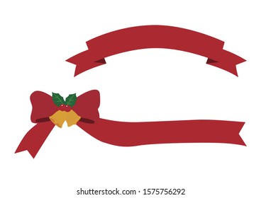 Christmas red ribbon vector image