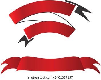 Christmas red ribbons vector illustration