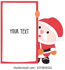 Christmas red Santa Claus cartoon blank speech for your text, promotion and poster winter on December, on white background
