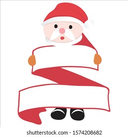 Christmas red Santa Claus cartoon blank speech for your text, promotion and poster winter on December, on white background