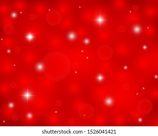 Christmas red shiny background with snowflakes and lens flare.