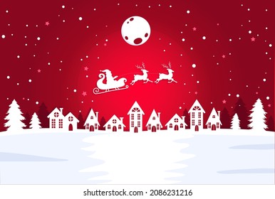 Christmas Red Snow Flat Bacground