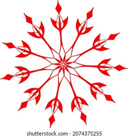 christmas red snowflake on white background ornament