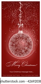 Christmas red snowy background.