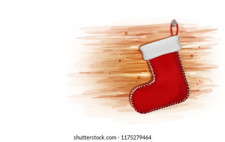 Christmas with Red Socks decoration,invitation card for holidays art design background copy space ,Vector