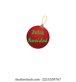 
esfera roja de navidad con texto