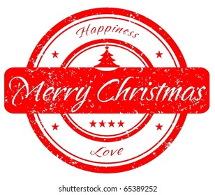 Christmas red stamp VECTOR