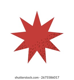 Roter Weihnachtsstern. Vektorgeometrische Illustration der traditionellen Weihnachtsdekoration