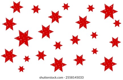 Christmas red starry background. Wallpaper, Gift box