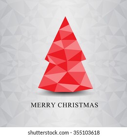 Christmas red tree vector icon,vector illustration,tree vector,polygon vector,icon design,web icon, Merry Christmas,polygon background,red tree