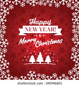 Christmas red vector background. Card or invitation.