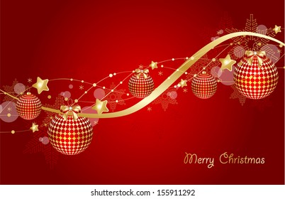 Christmas red vector illustration.