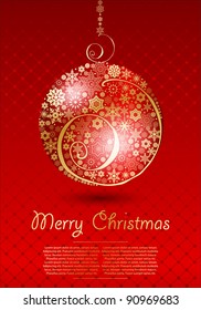 Christmas red vector illustration.