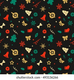 Christmas red and white seamless pattern for textile or wrapping paper