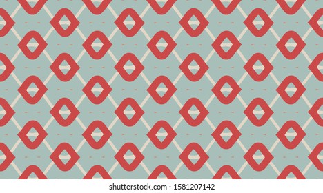 Christmas Red Xmas Christmas Geometric Fashion Fabric Print. Seamless Vector Pattern. Retro Fabric Texture Wallpaper. Ornament Mosaic Shapes. Pattern Background.