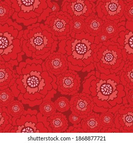 Christmas Reddish Flower Seamless Pattern