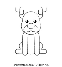 christmas reindeer animal horned funny