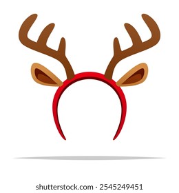 Christmas reindeer antlers headband vector isolated illustration