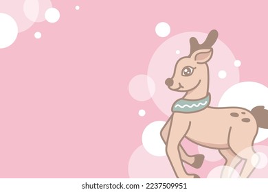 Christmas reindeer and bokeh light banner, Christmas card
