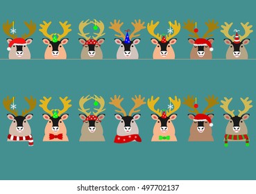 Christmas reindeer border