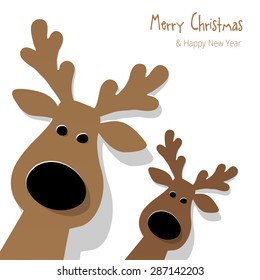 Christmas Reindeer brown on a white background