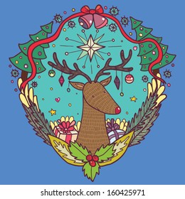 Christmas reindeer card