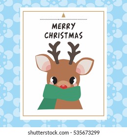 Christmas reindeer, Christmas card template