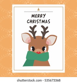 Christmas reindeer, Christmas card template