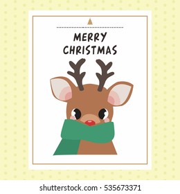 Christmas reindeer, Christmas card template