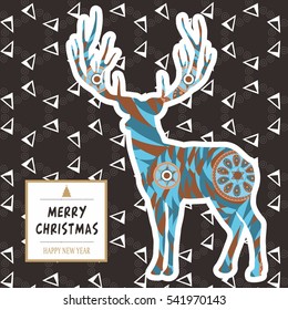 Christmas reindeer, Christmas card template
