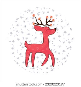 Christmas Reindeer card vector image