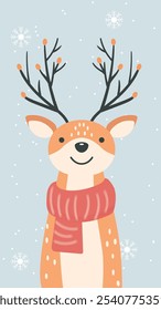 Christmas reindeer cartoon illustration wallpaper