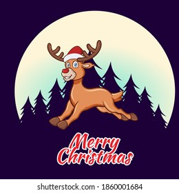 Christmas reindeer character for design needs with a winter theme.