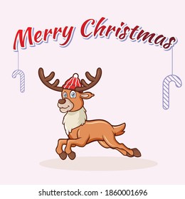 Christmas reindeer character for design needs with a winter theme.
