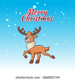 Christmas reindeer character for design needs with a winter theme.