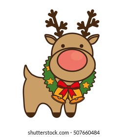 christmas reindeer character isolated icon vector illustration design