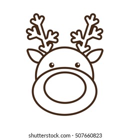 christmas reindeer character isolated icon vector illustration design