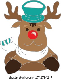 
Christmas Reindeer - Cute Red Nose