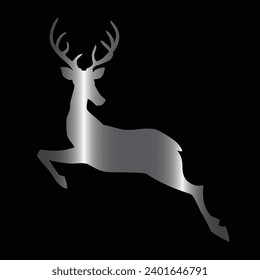 A Christmas reindeer design element, a festive icon perfect for holiday cards. A whimsical and charming addition to convey seasonal joy. Reindeer icon. Christmas card. Deer Vector illustration. 
