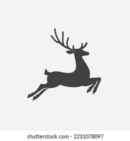 Christmas reindeer design element. Raindeer icon. Christmas card. Vector illustration